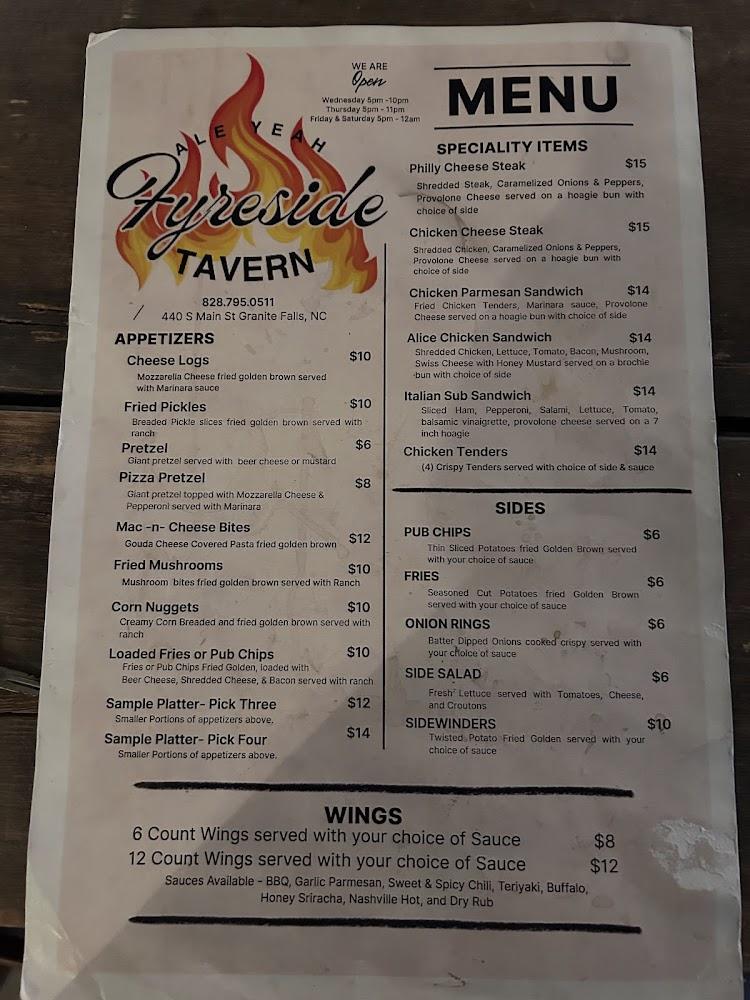 Ale Yeah Fyreside Tavern Menu image 4